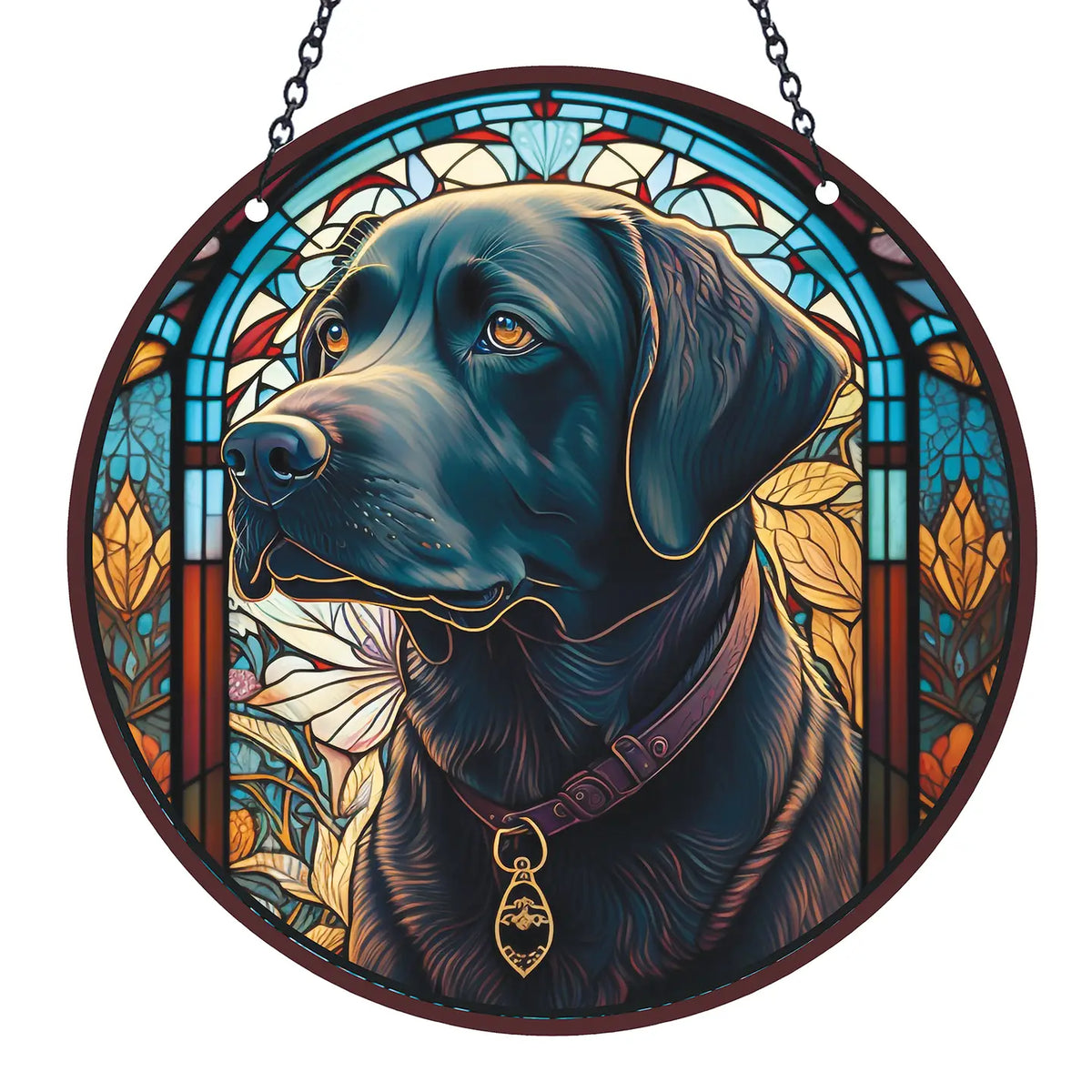 Black Lab Acrylic Suncatcher with Chain