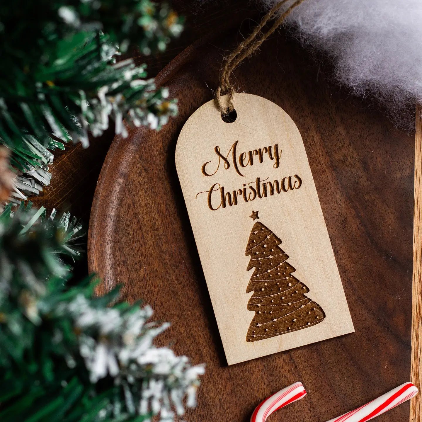 Christmas Tree Wooden Gift Tag