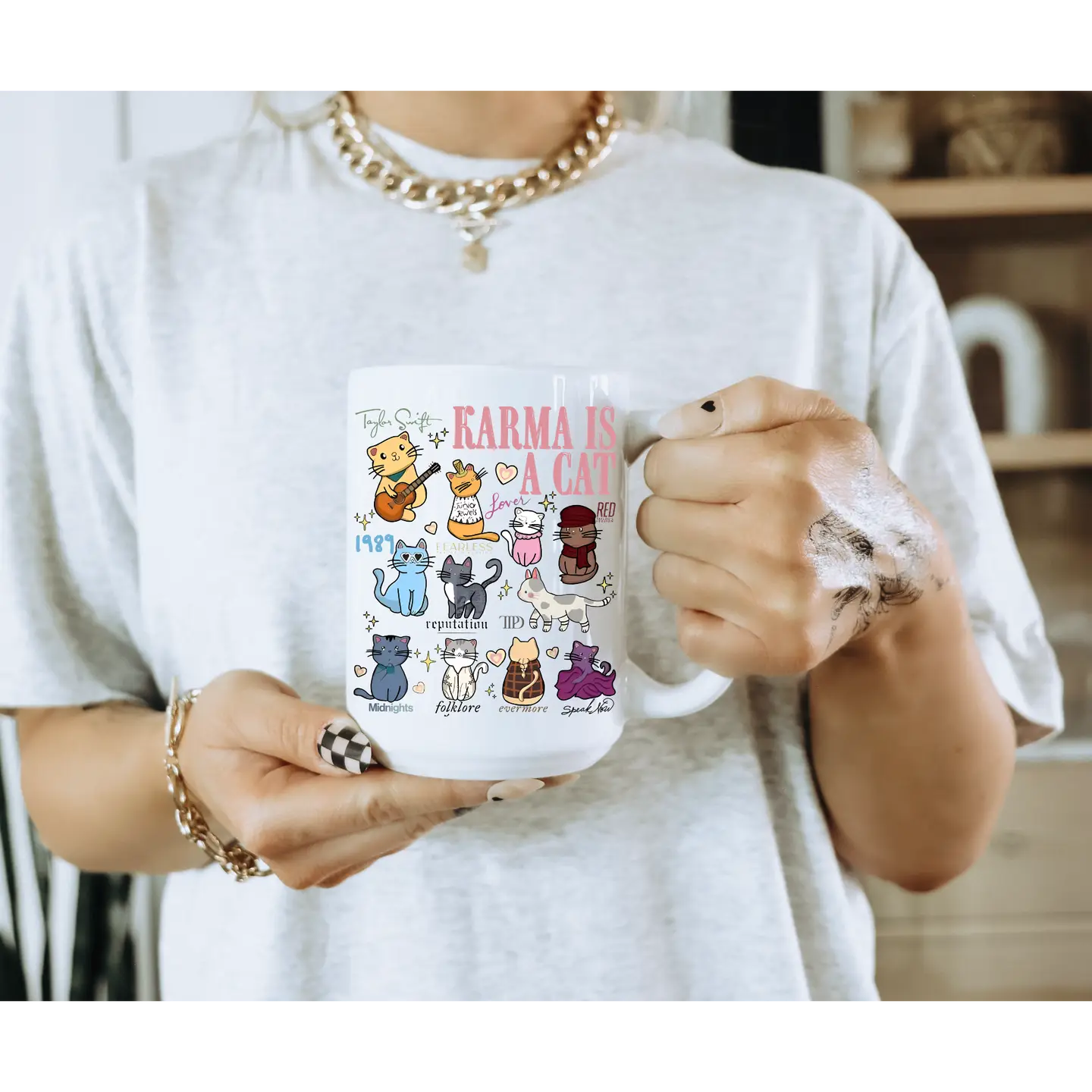Karma Is a Cat Coffee Mug