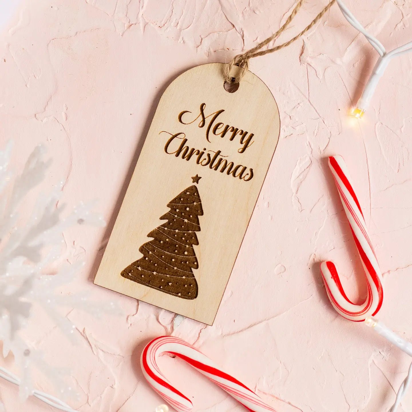 Christmas Tree Wooden Gift Tag