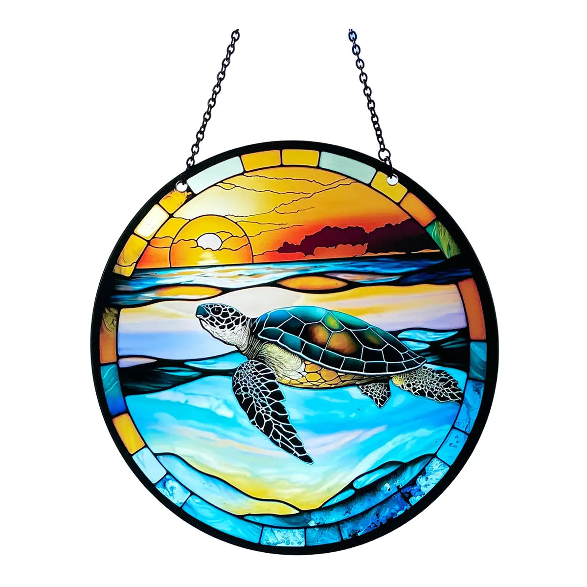 Sea Turtle Acrylic Suncatcher with Chain