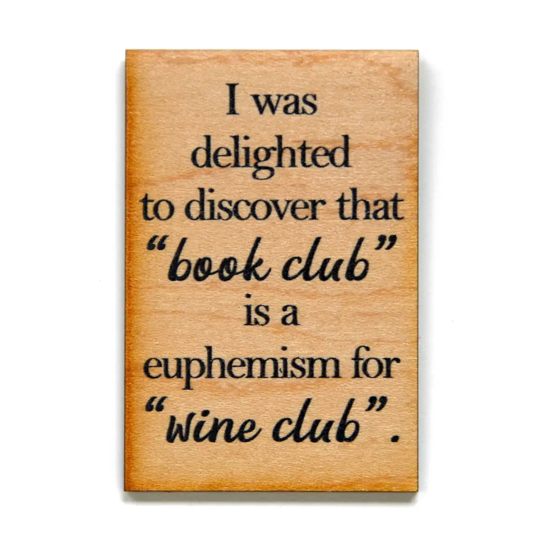 Book Club Wine Club Funny Magnet
