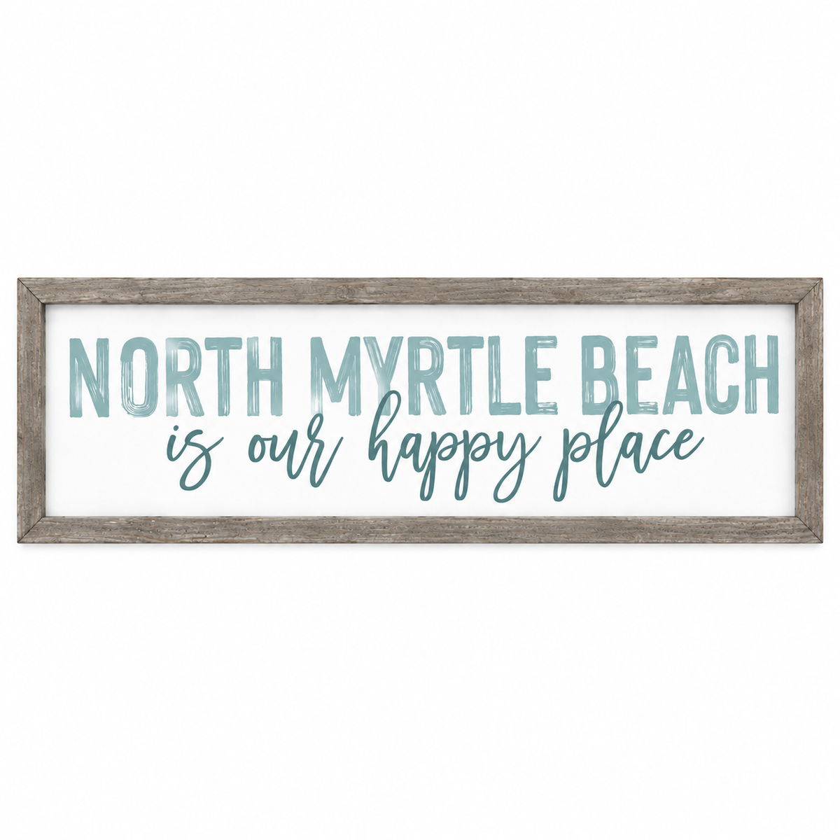 North Myrtle Beach - Happy Place Word Sign - Frame Art