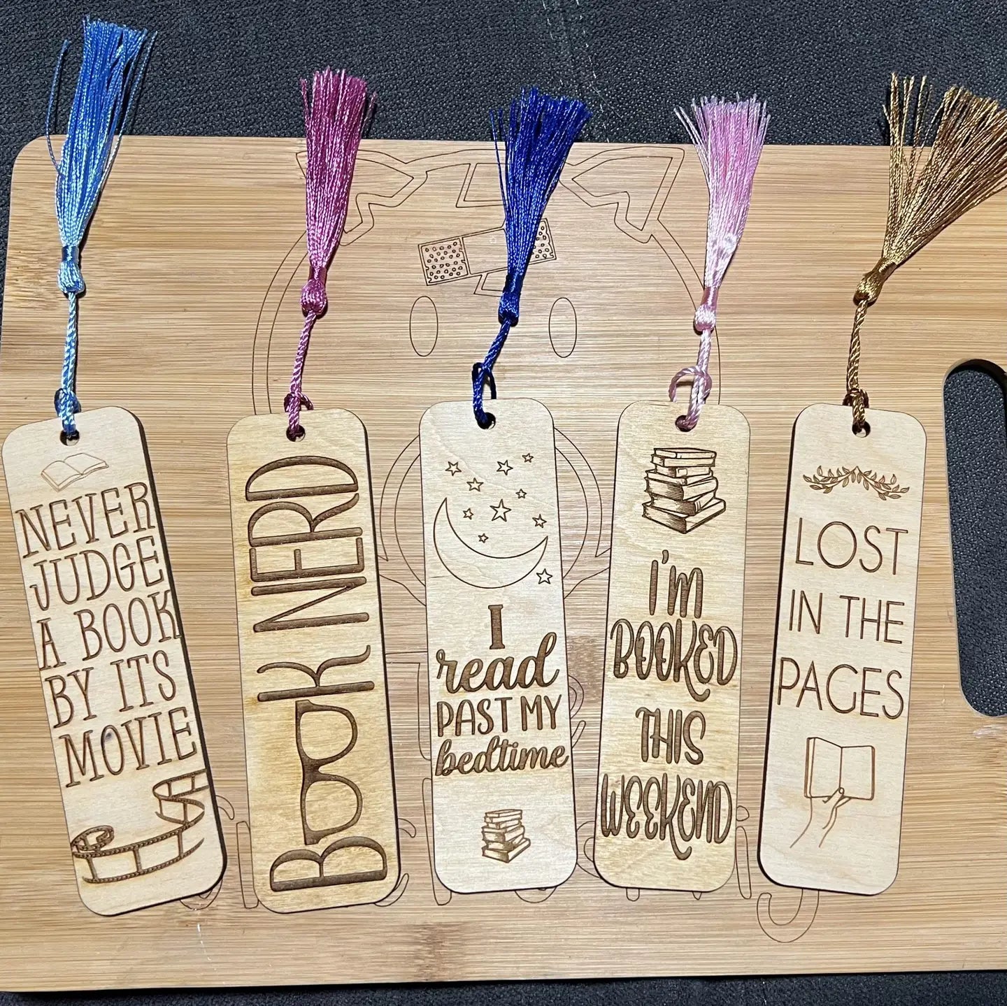 Reading Themed Wooden Bookmarks