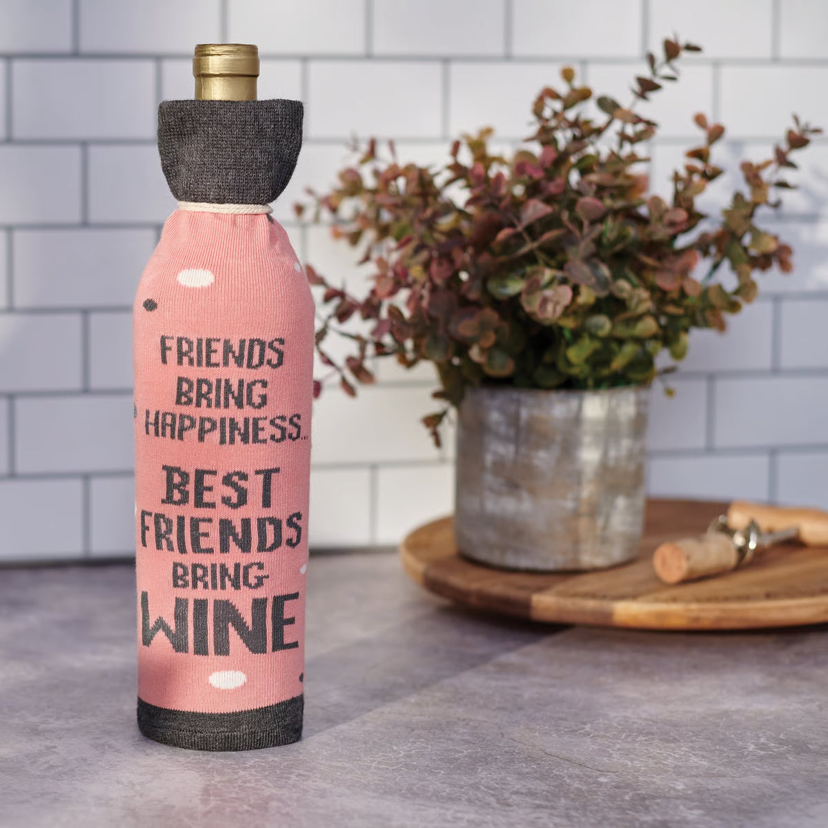 Friends Bring Happiness Bottle Sock