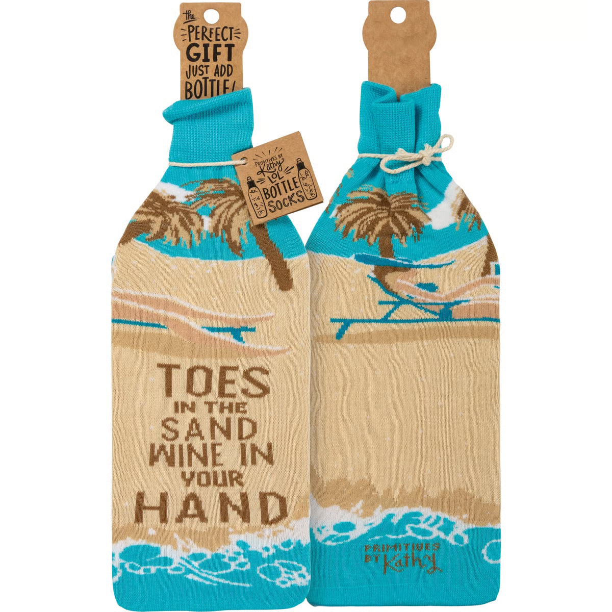 Toes In The Sand Wine In Your Hand Bottle Sock