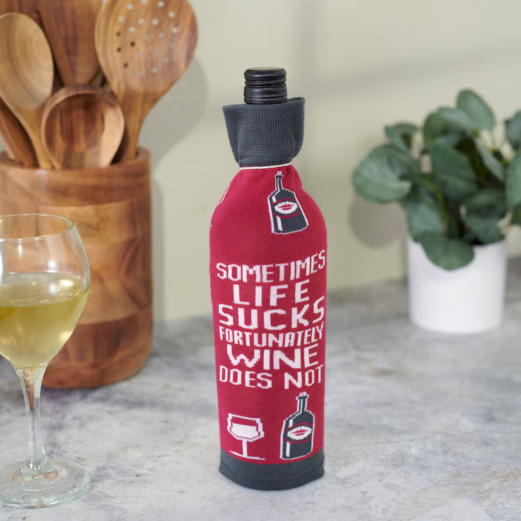 Fortunately Wine Bottle Sock