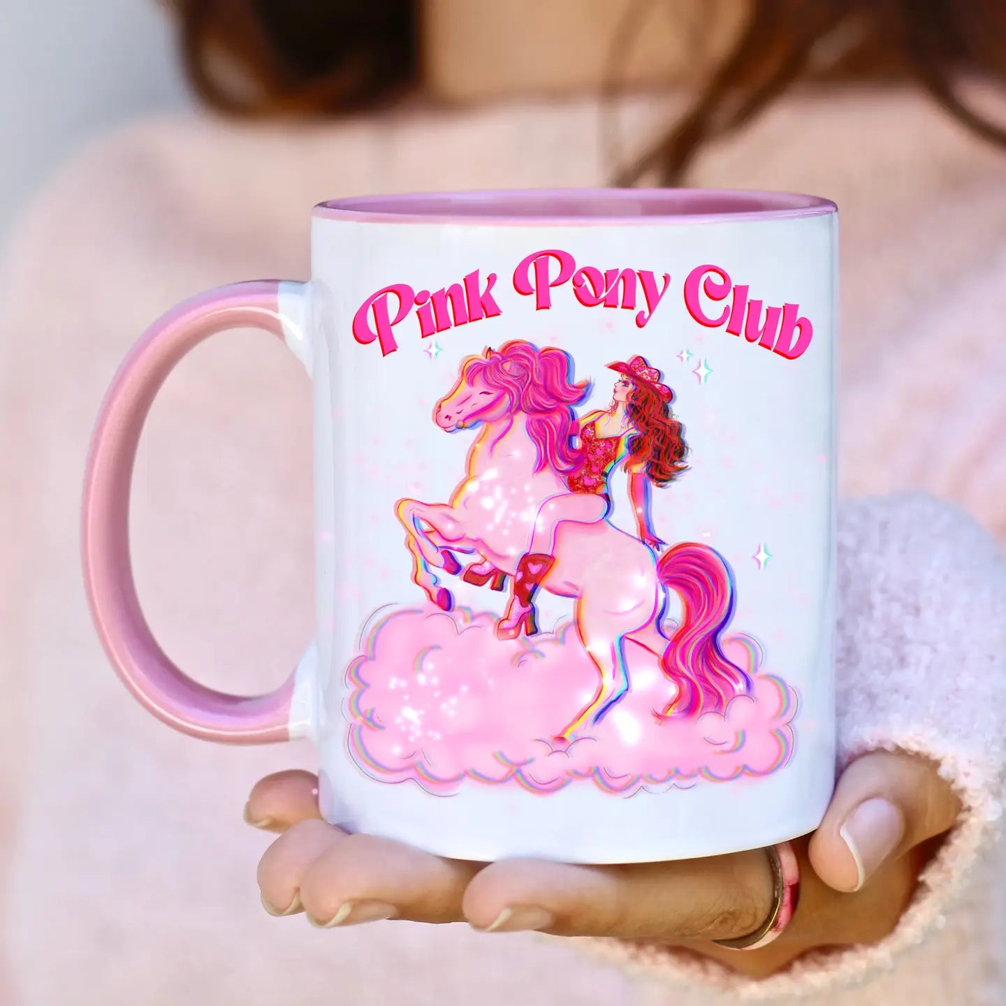 Pink Pony Club Mug with Pink Handle