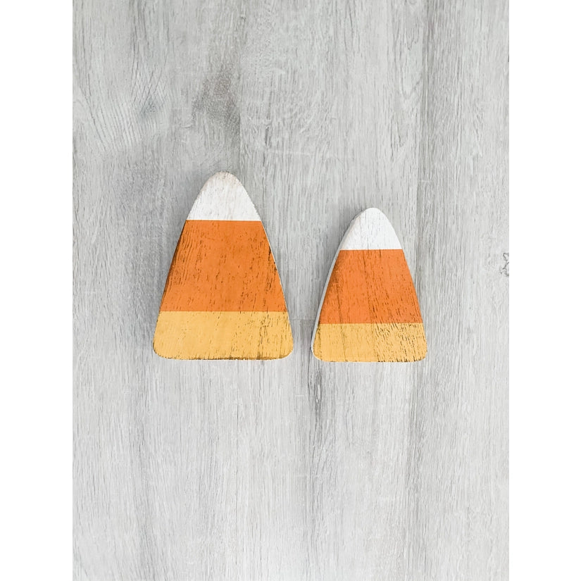 Candy Corn Wood Block Set of 2