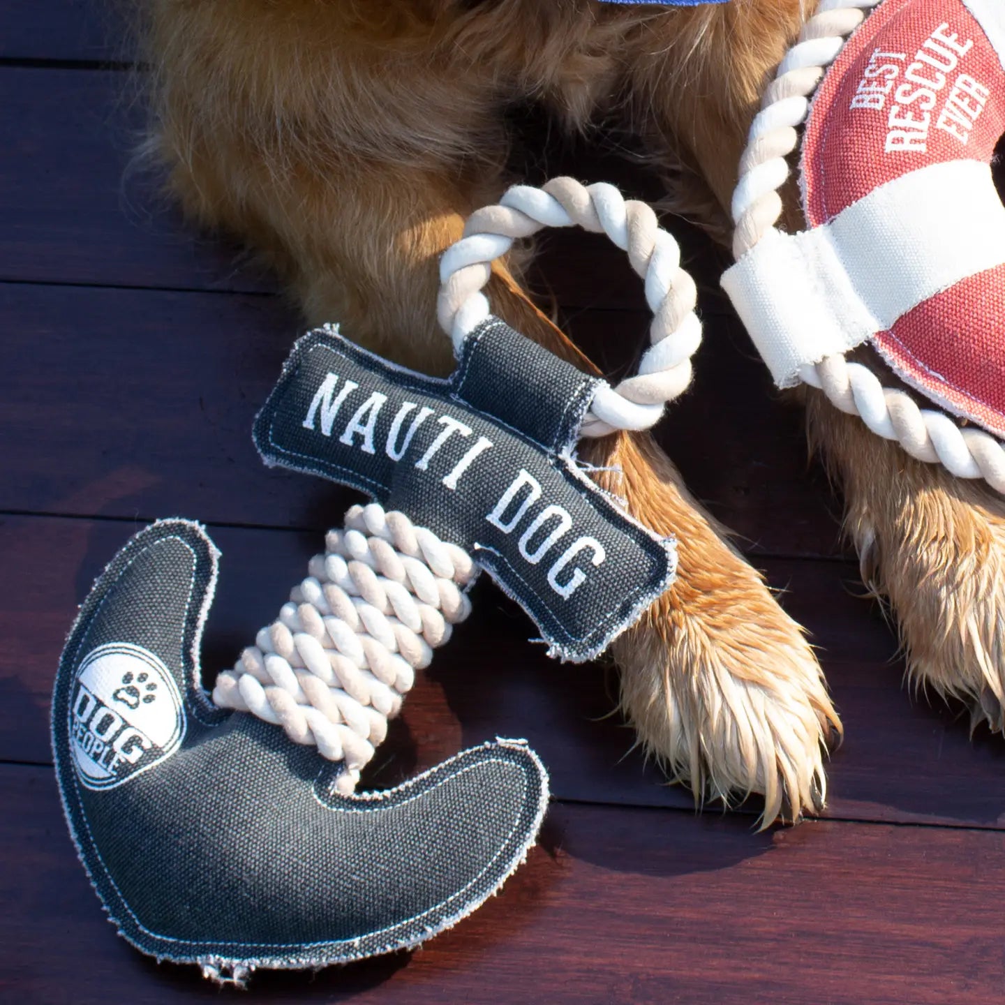 Nauti Dog Canvas Dog Toy On Rope