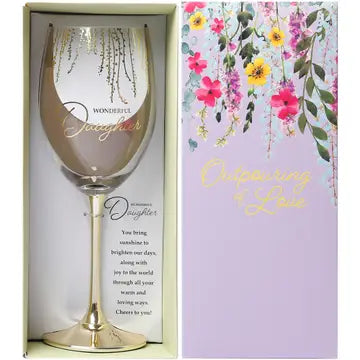 Daughter - Gift Boxed 19 oz Crystal Wine Glass