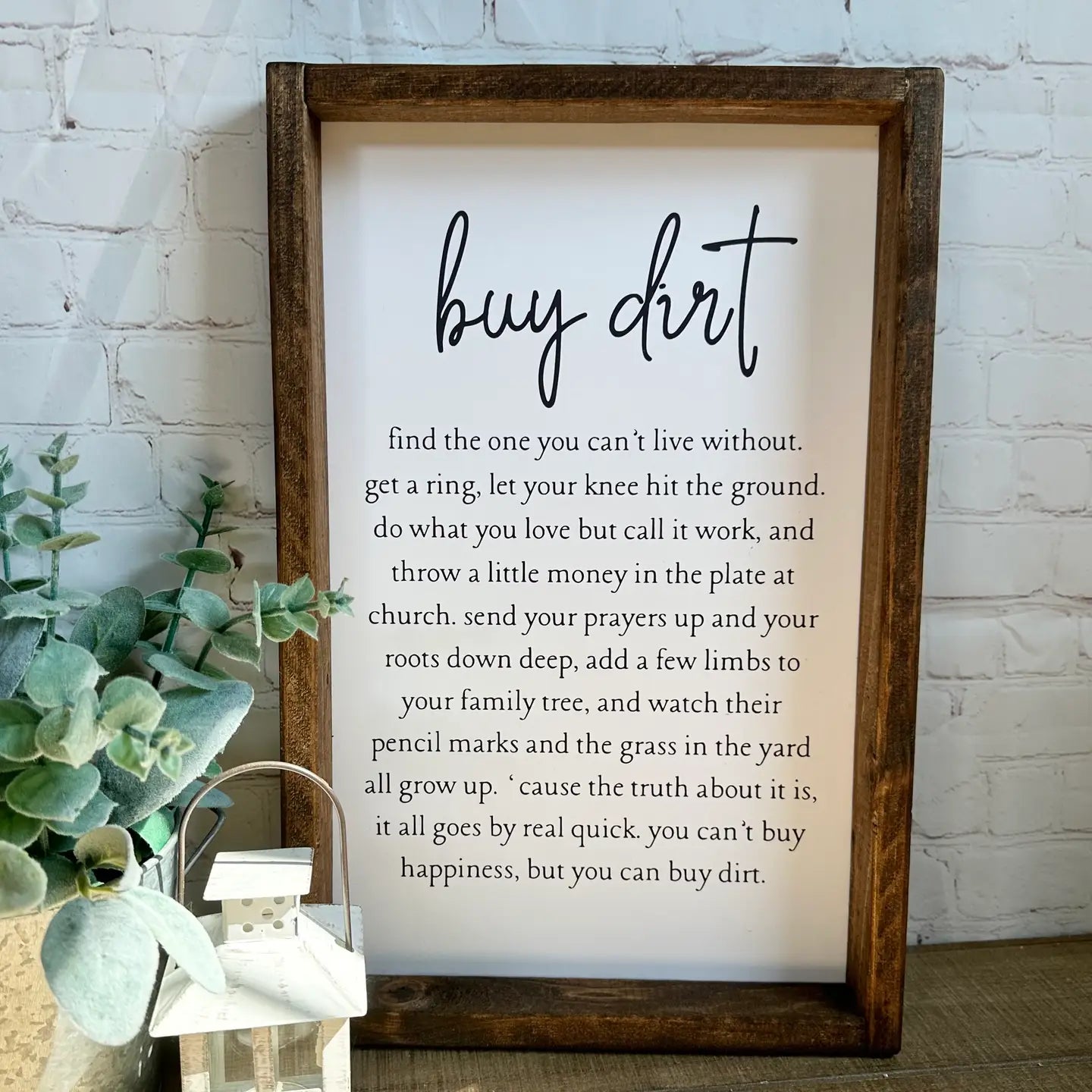 Buy Dirt Framed Sign