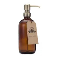 Amber Glass 16oz Bottle Soap and Lotion Dispenser - Brass