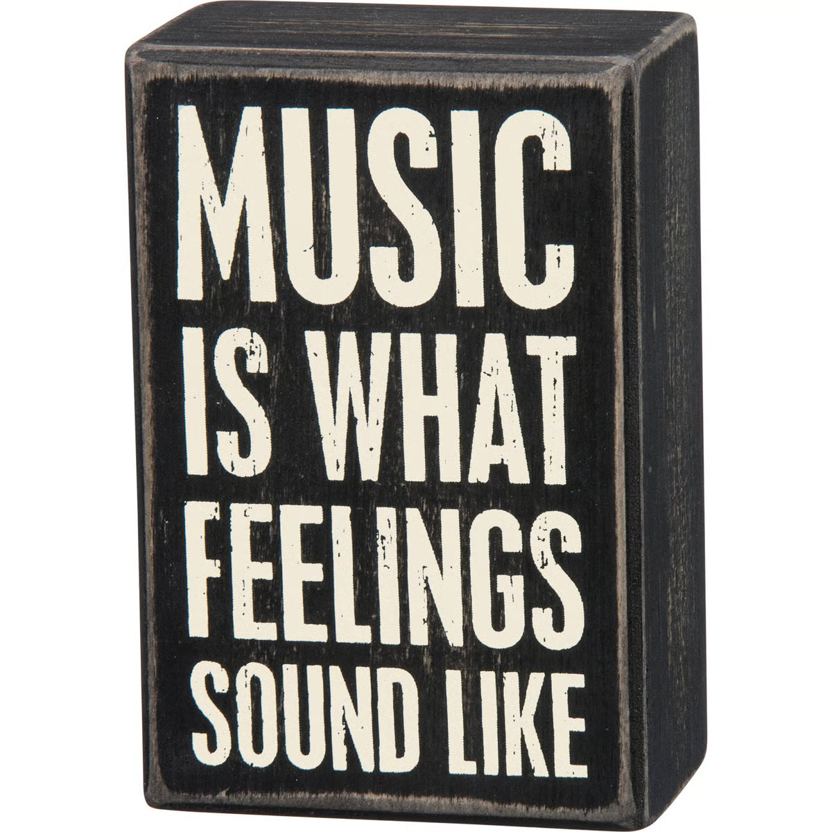 Music Is What Feelings Sound Like Box Sign