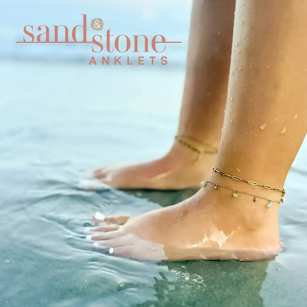 Sand & Stone Anklets (Silver)