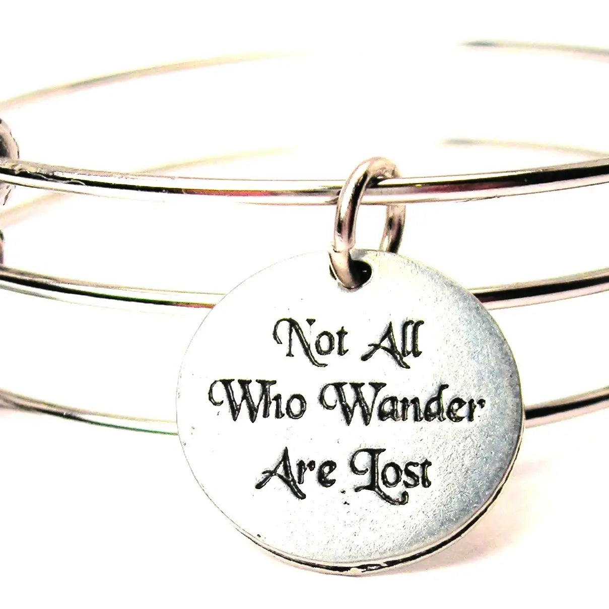 Not All Who Wander Are Lost Triple Style Bangle Bracelet