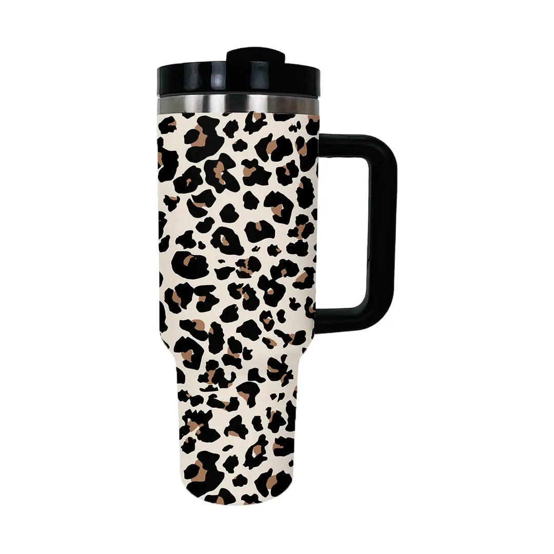 Leopard Tumbler with Handle