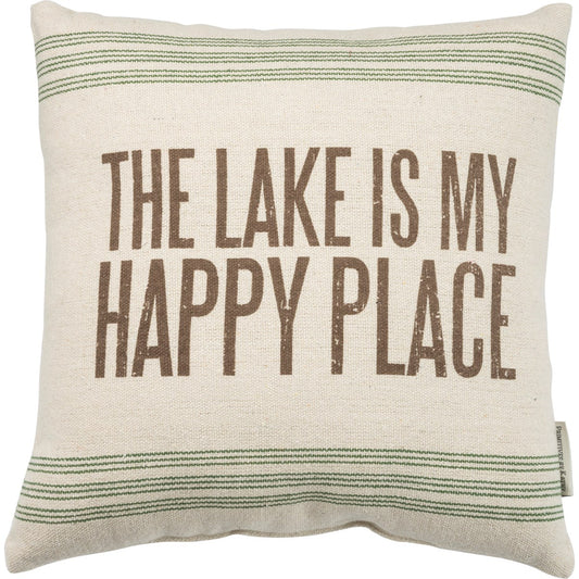 The Lake Is My Happy Place Pillow