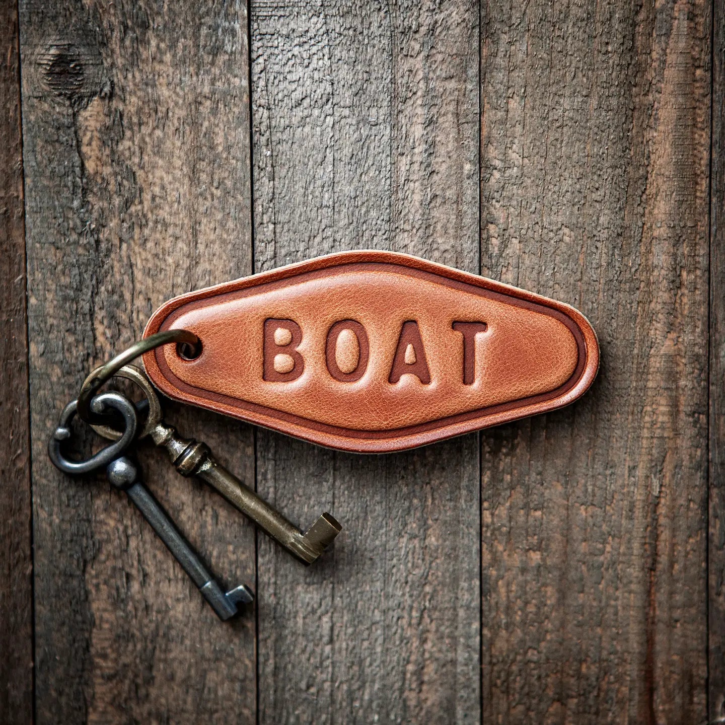 Boat Leather Leather Keychain Motel Style