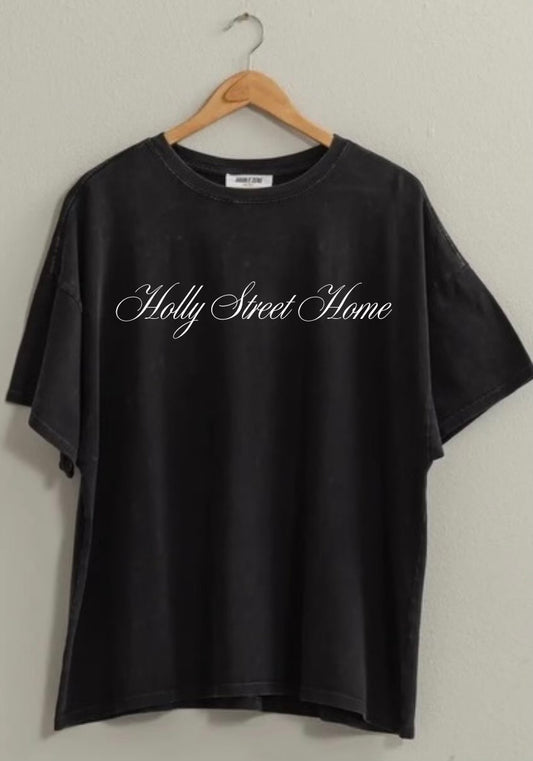 Holly Street Home Script Oversized Tee