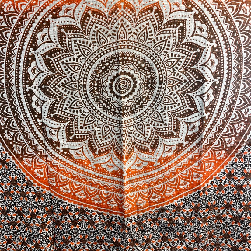 Mandala Tapestry/Throw/Beach Blanket - Orange