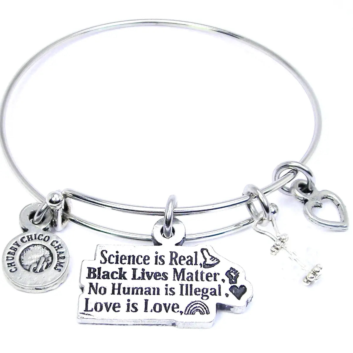 Science Is Real Stacker Bangle Bracelet