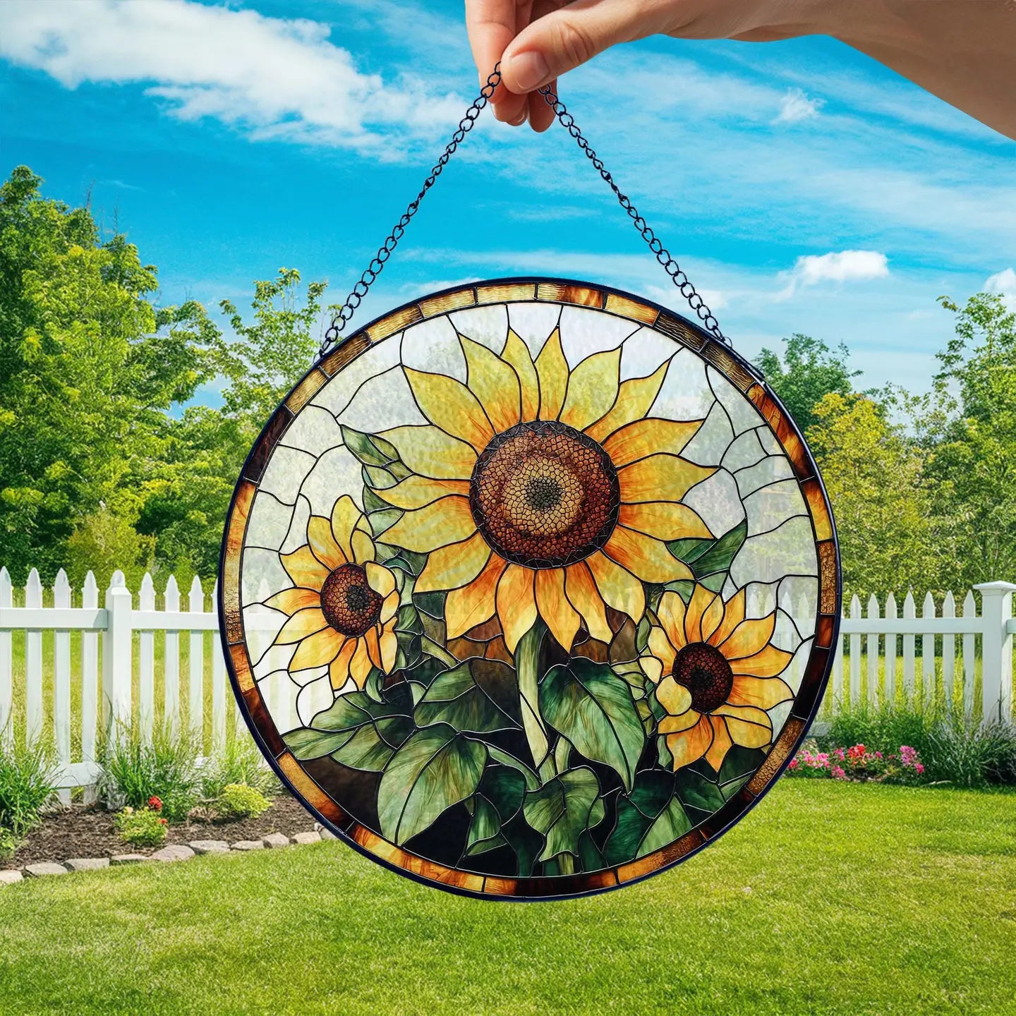 Sunflower Stained Glass Suncatcher
