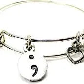 Semi Colon Suicide Awareness Bangle Expandable Bracelet