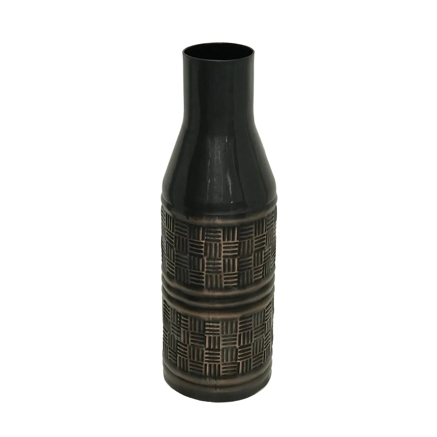 Medium Checker Orbit Vase- Ant Copper