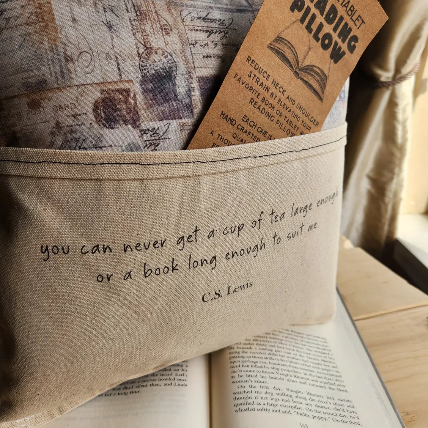 Cup of Tea Reading Pillow