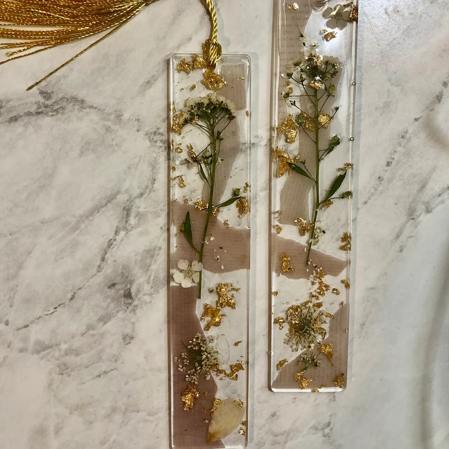 Vintage Floral Resin Bookmark