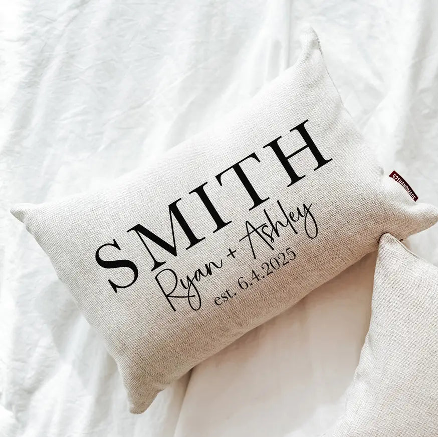 Custom Last Name Pillow with Est. Date