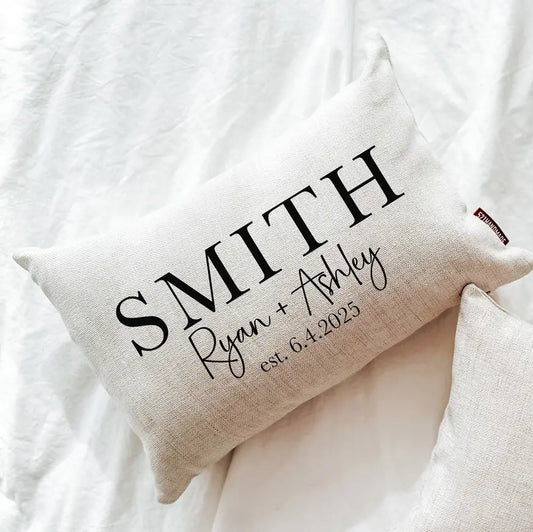 Custom Last Name Pillow with Est. Date