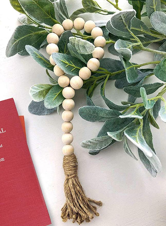 Wood Bead Garland with Tassels