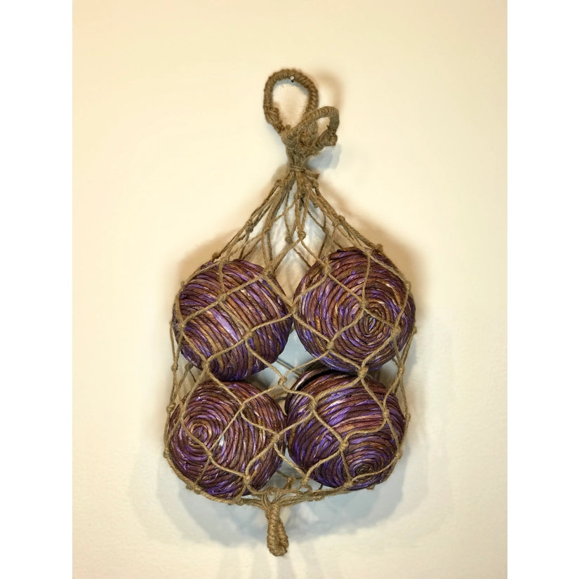 4 Shola Rope Ball - Violet In Jute Bag