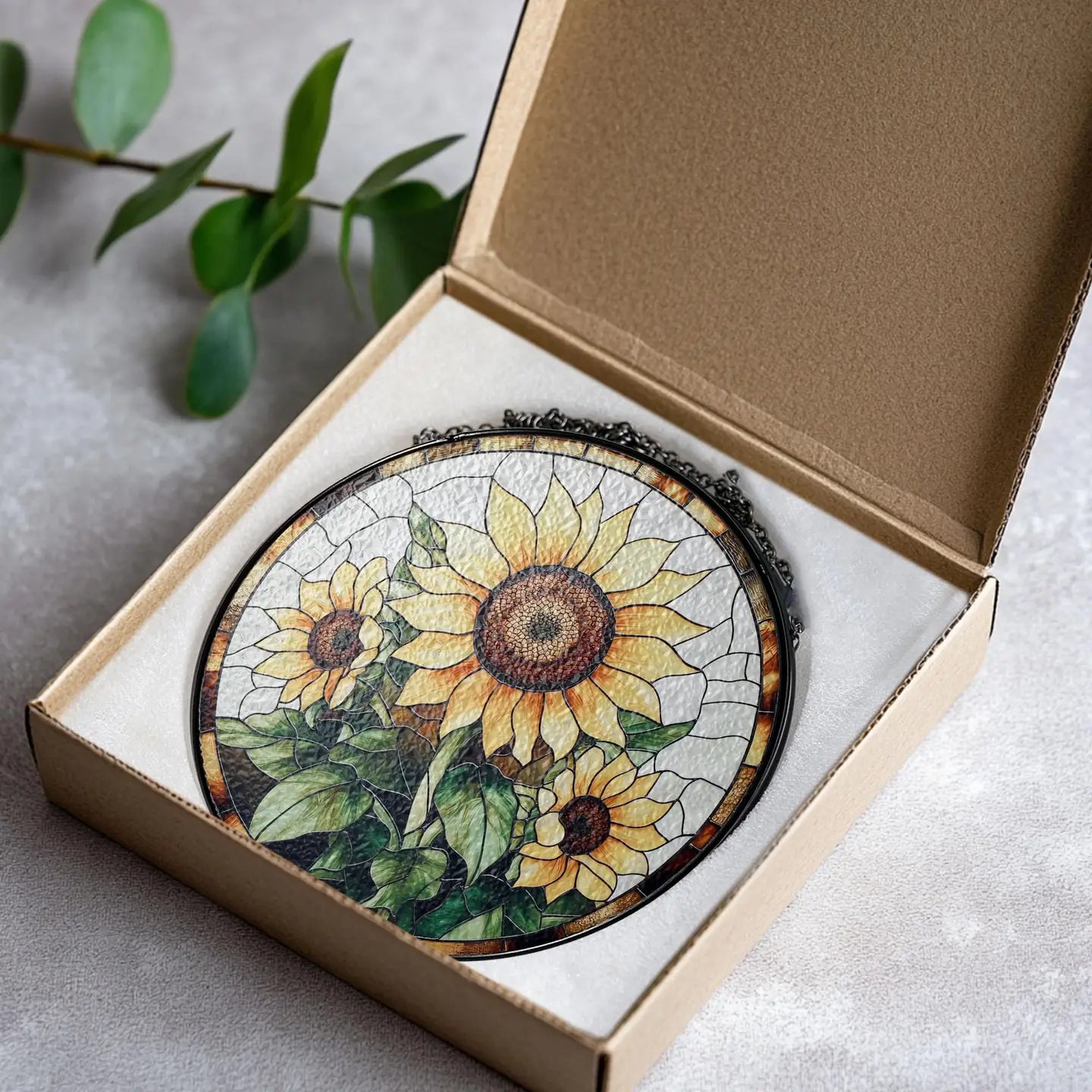Sunflower Stained Glass Suncatcher