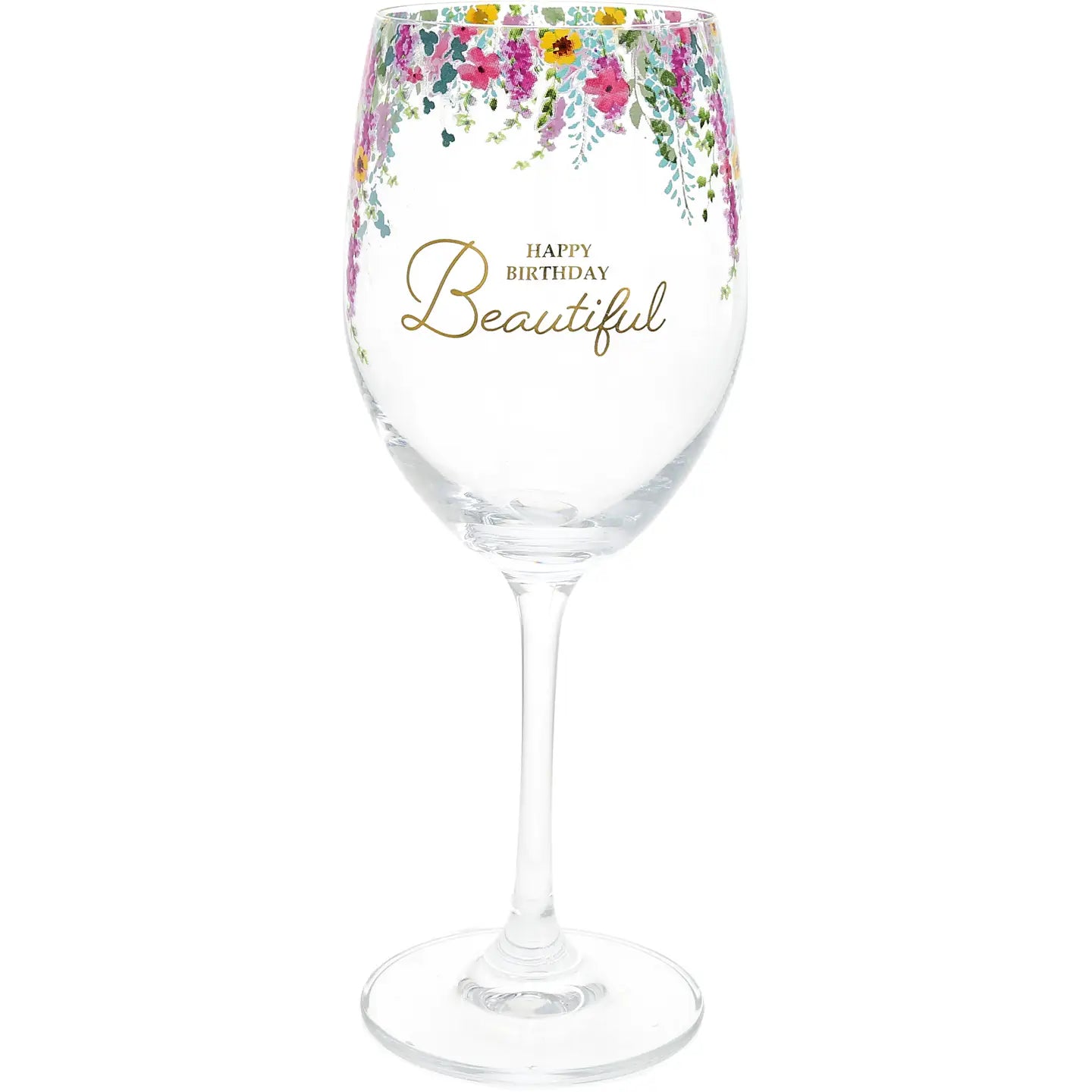 Happy Birthday - Gift Boxed 19 oz Crystal Wine Glass