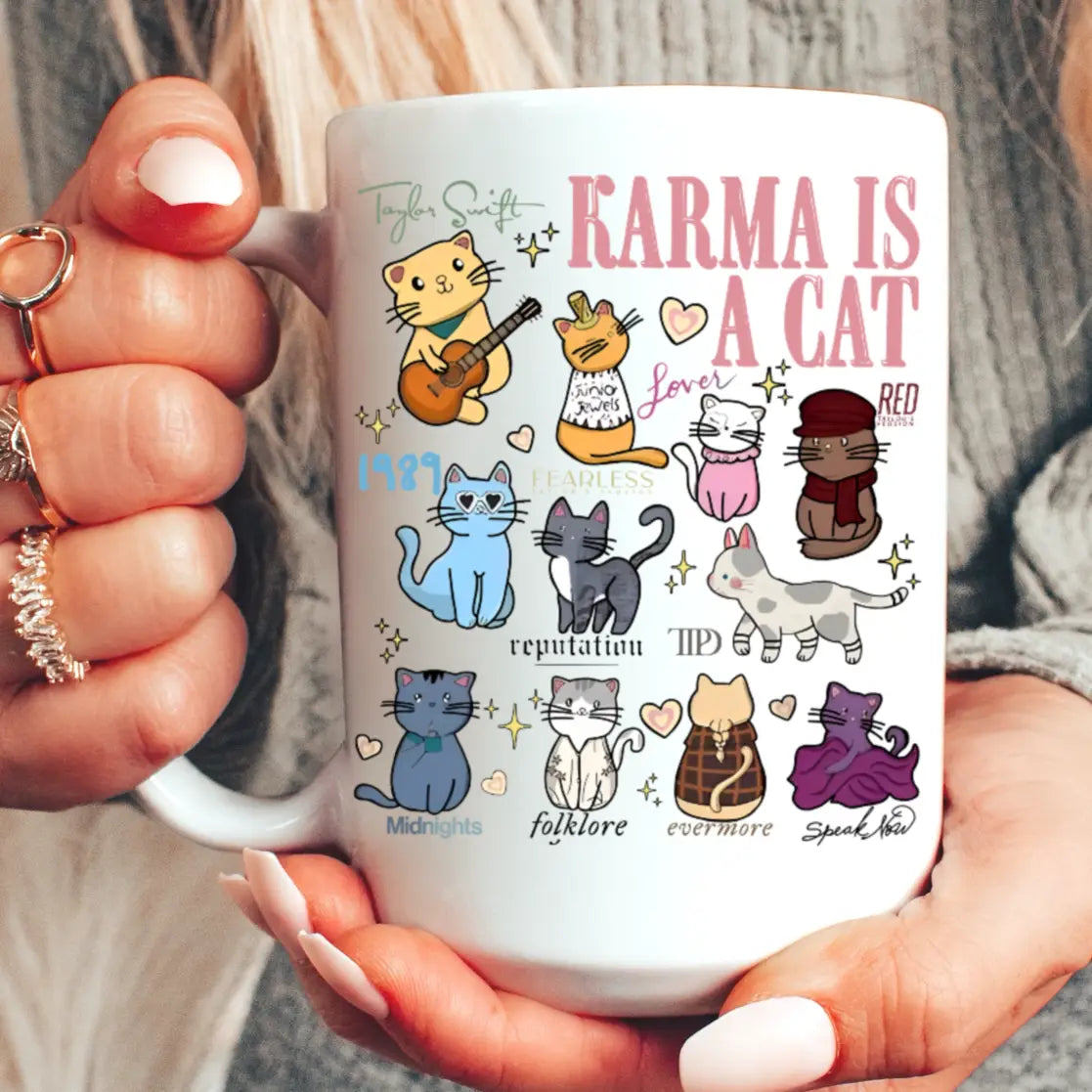Karma Is a Cat Coffee Mug