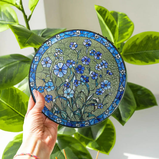 Forget Me Not Stained Glass Suncatcher