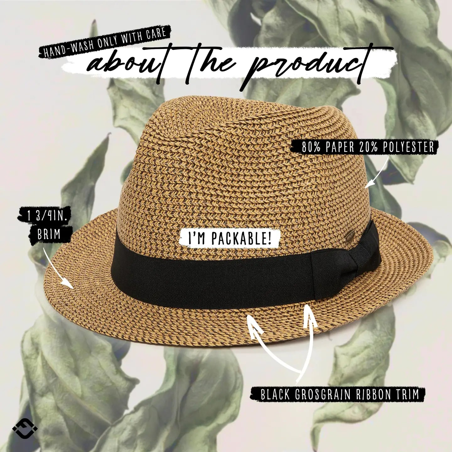 Fedora Brown/Natural with Black Band