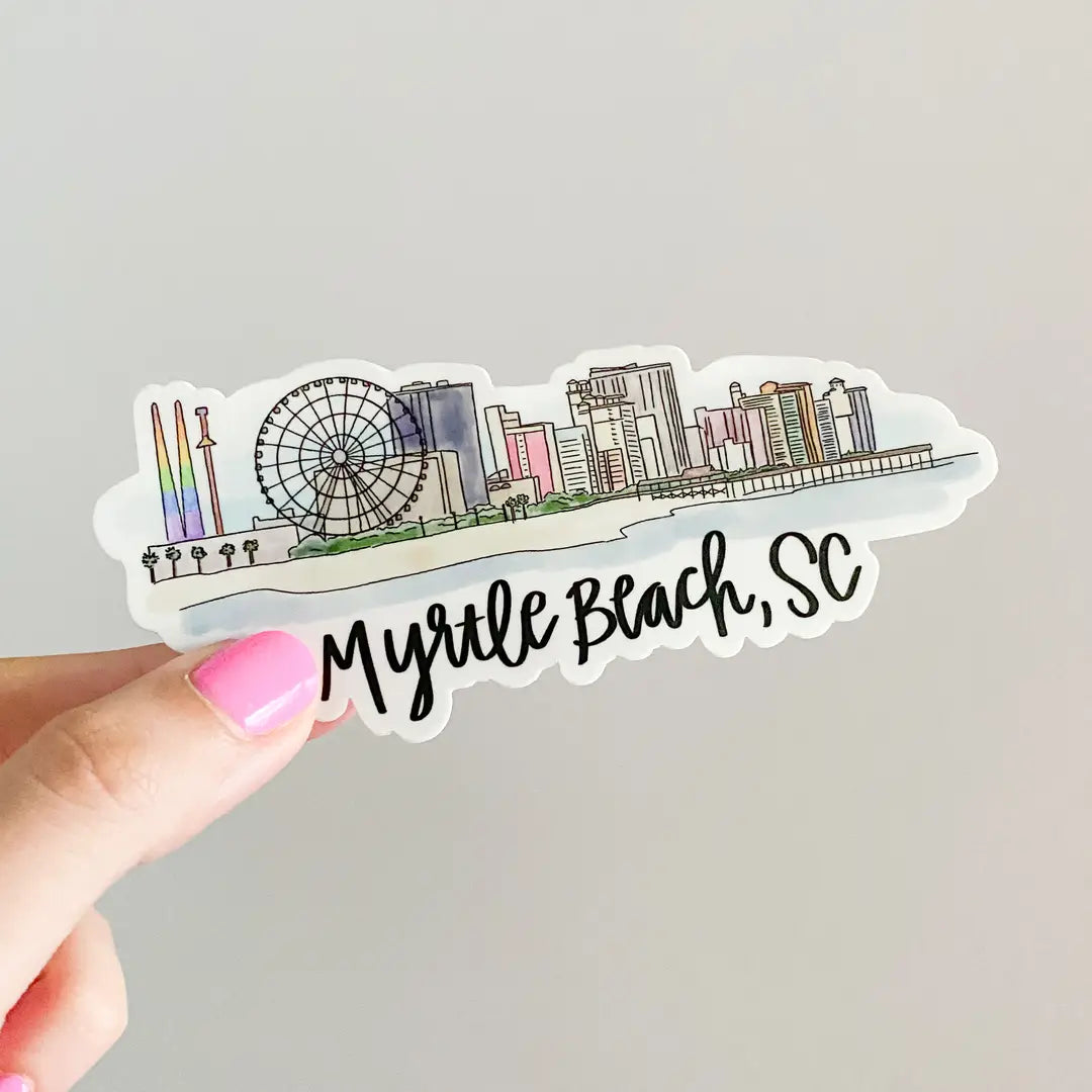 Myrtle Beach South Carolina Skyline Sticker