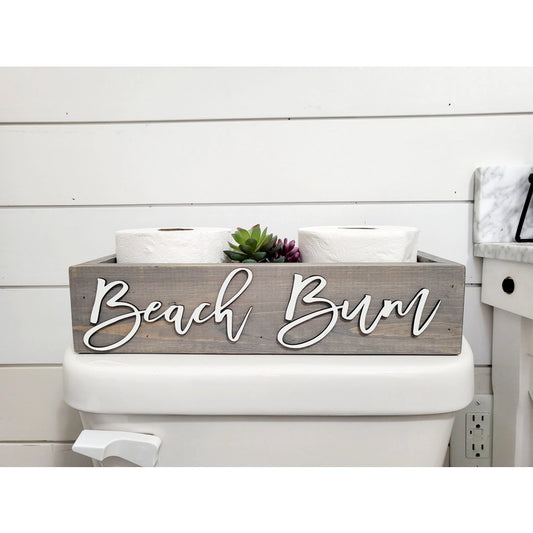 3D Beach Bum Rustic Toilet Paper Holder - Coastal Bathroom