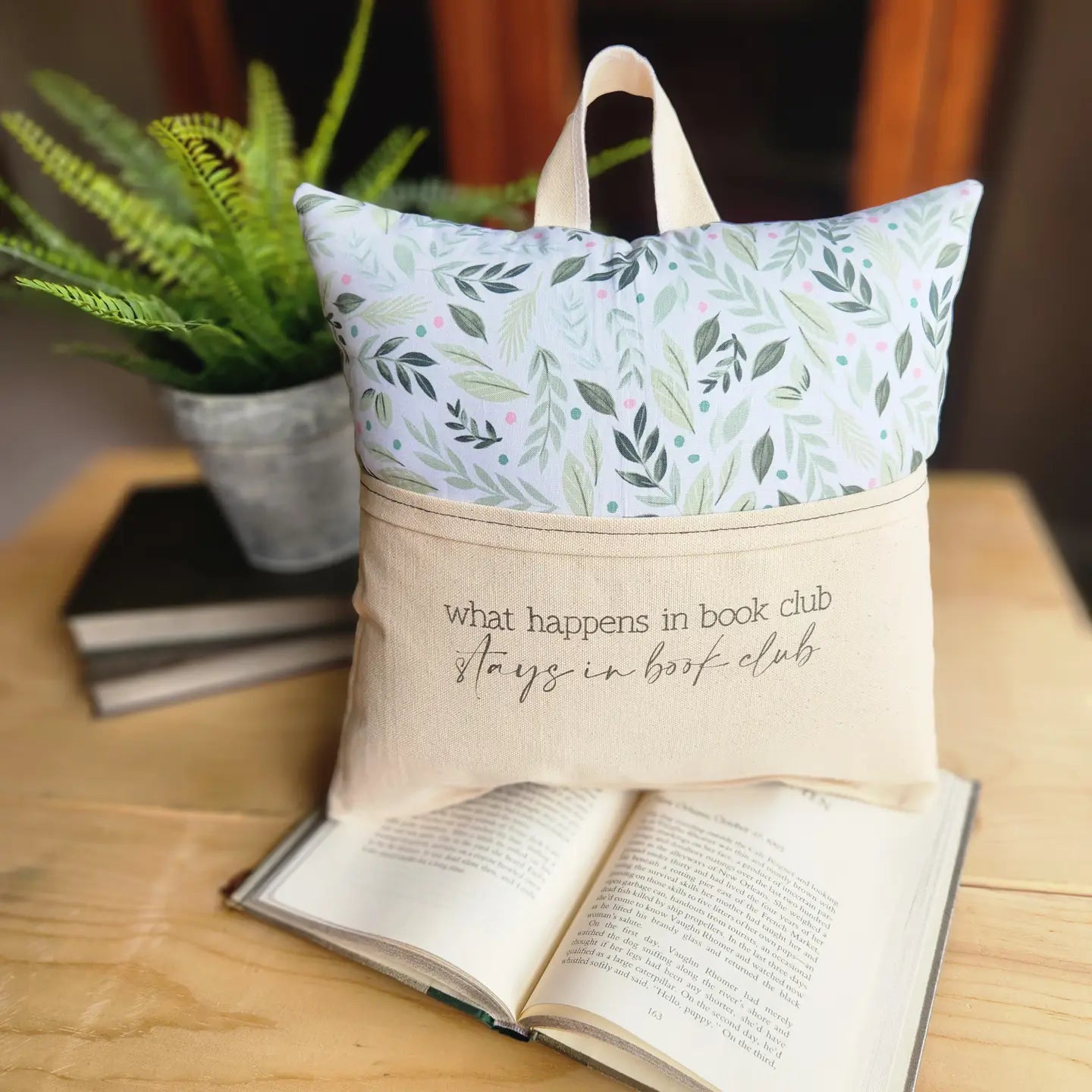 What Happens at Book Club Reading Pillow