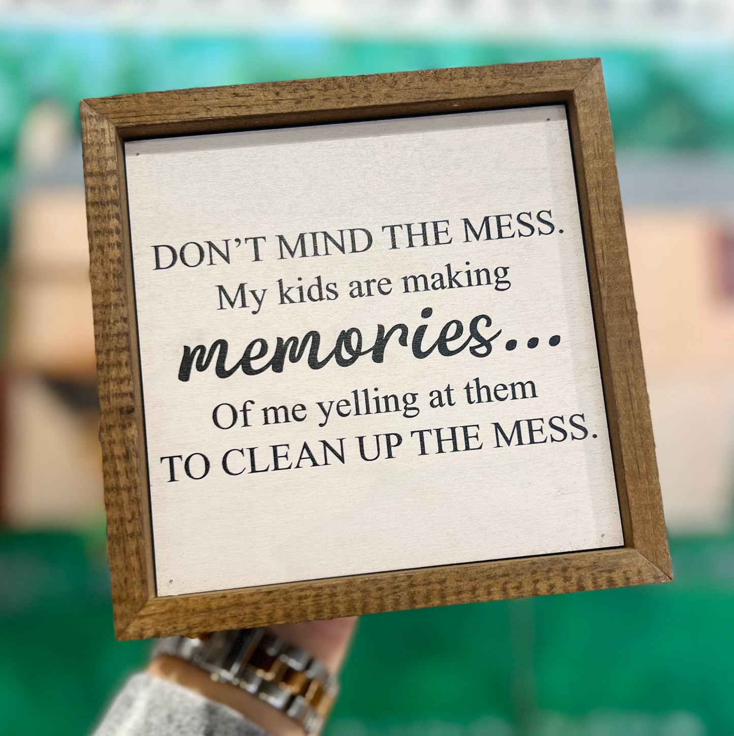Don't Mind the Mess My Kids Are Making Memories Sign