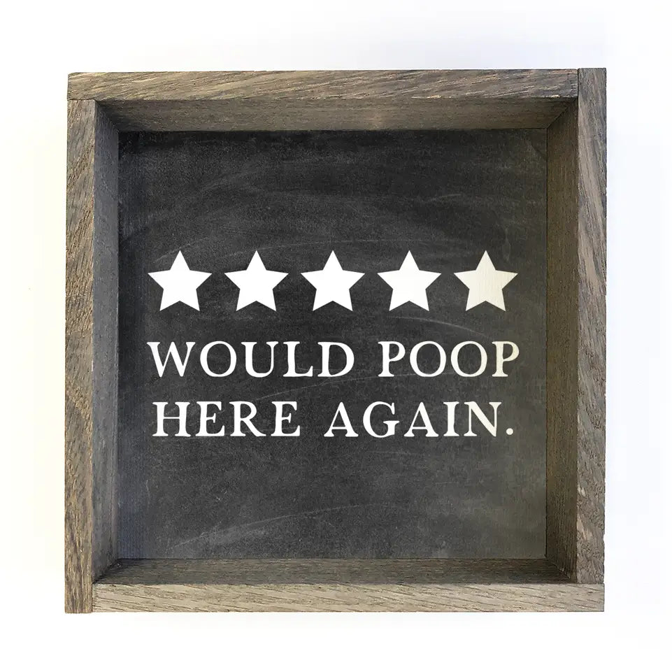 Would Poop Here Again Sign