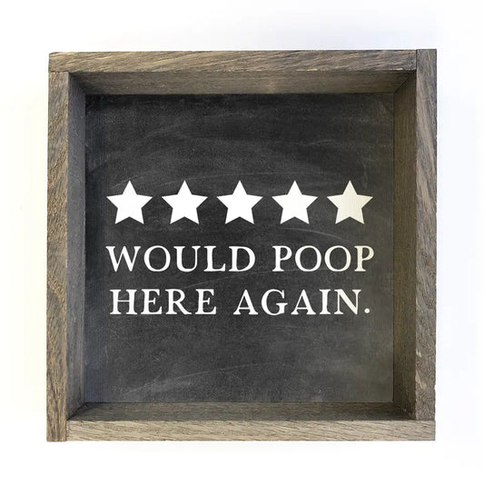 Would Poop Here Again Sign