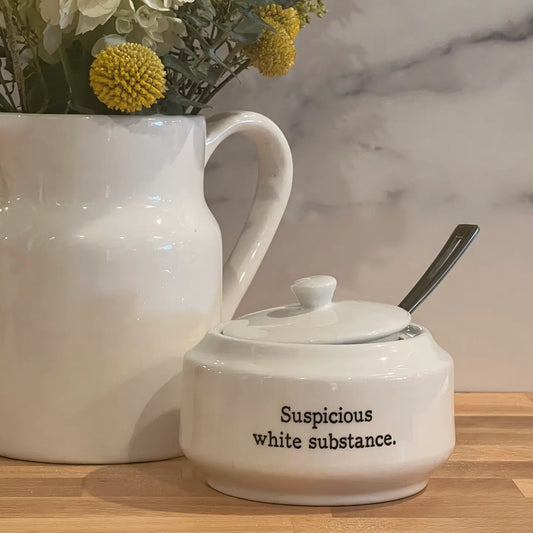 Suspicious White Substance Porcelain Sugar Bowl