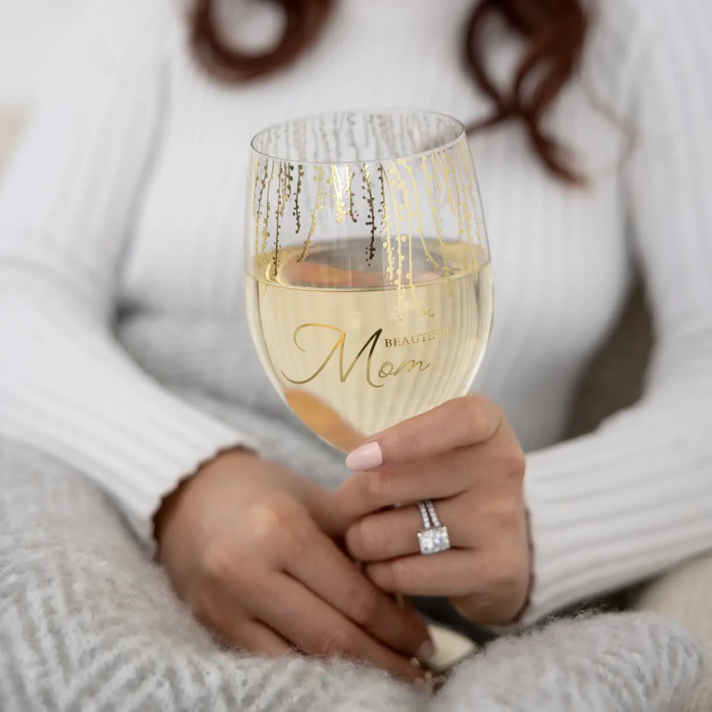 Mom - Gift Boxed 19 oz Crystal Wine Glass