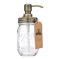 Mason Jar Soap Dispenser - Brass