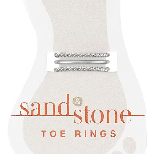 Sand & Stone Toe Rings (Silver)